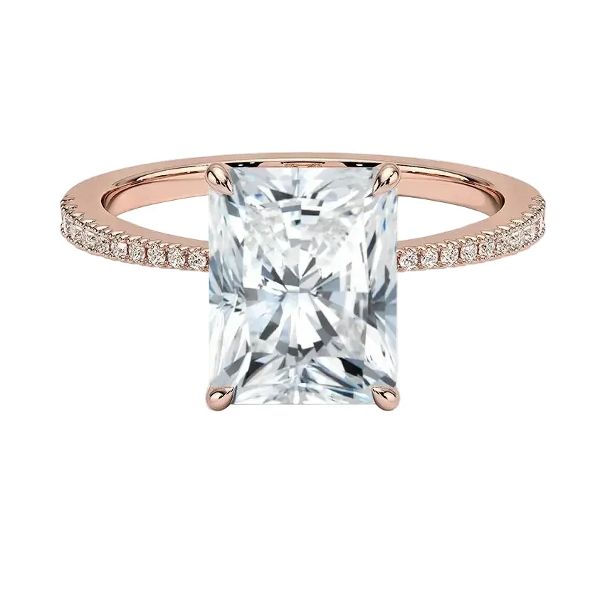 The Radiant Tapered Pavé – Sculpted Solitaire Band - Image 7