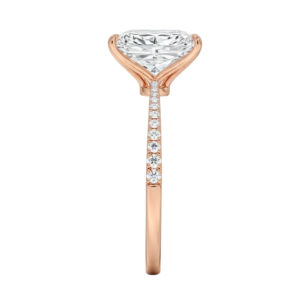 The Radiant Tapered Pavé – Sculpted Solitaire Band - Image 9