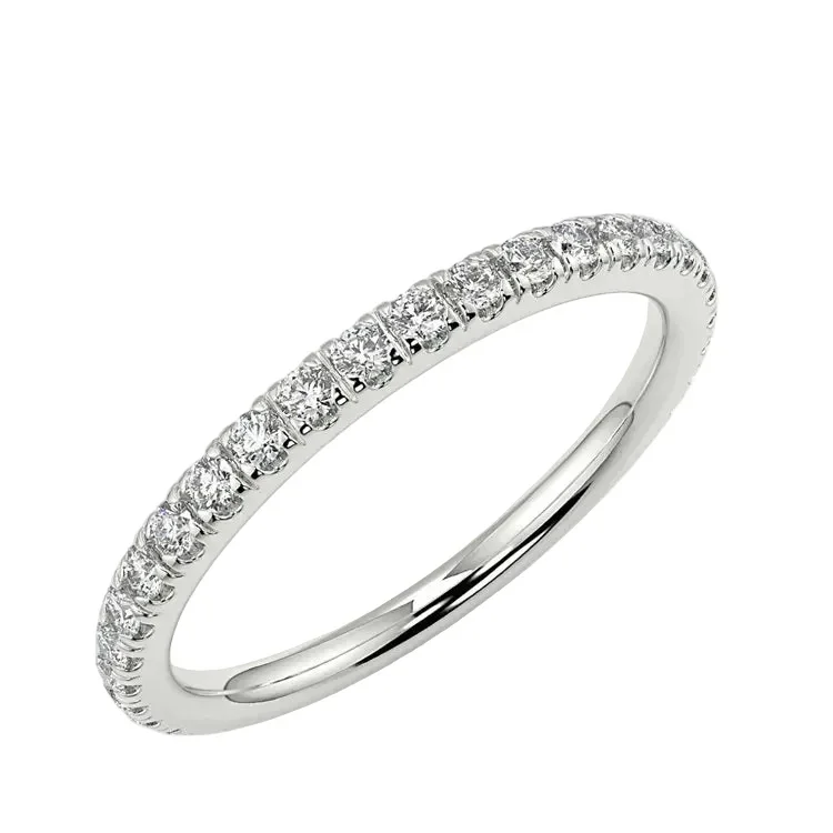 The Round 3/4 Eternity Brilliance – Scattered Diamond Style Moissanite Band - Image 4