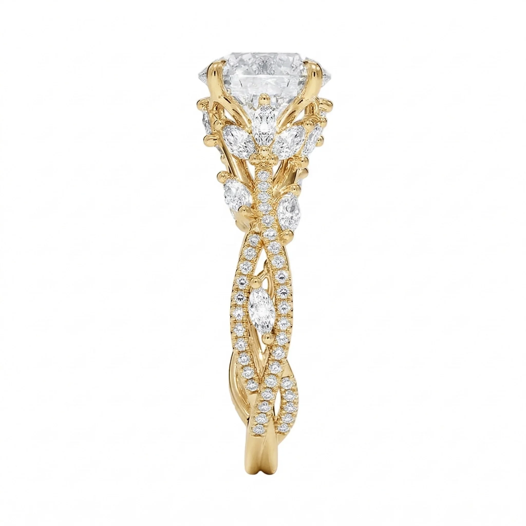 The Round Bespoke Enchanted Vine – Organic Masterpiece Ring - Image 3
