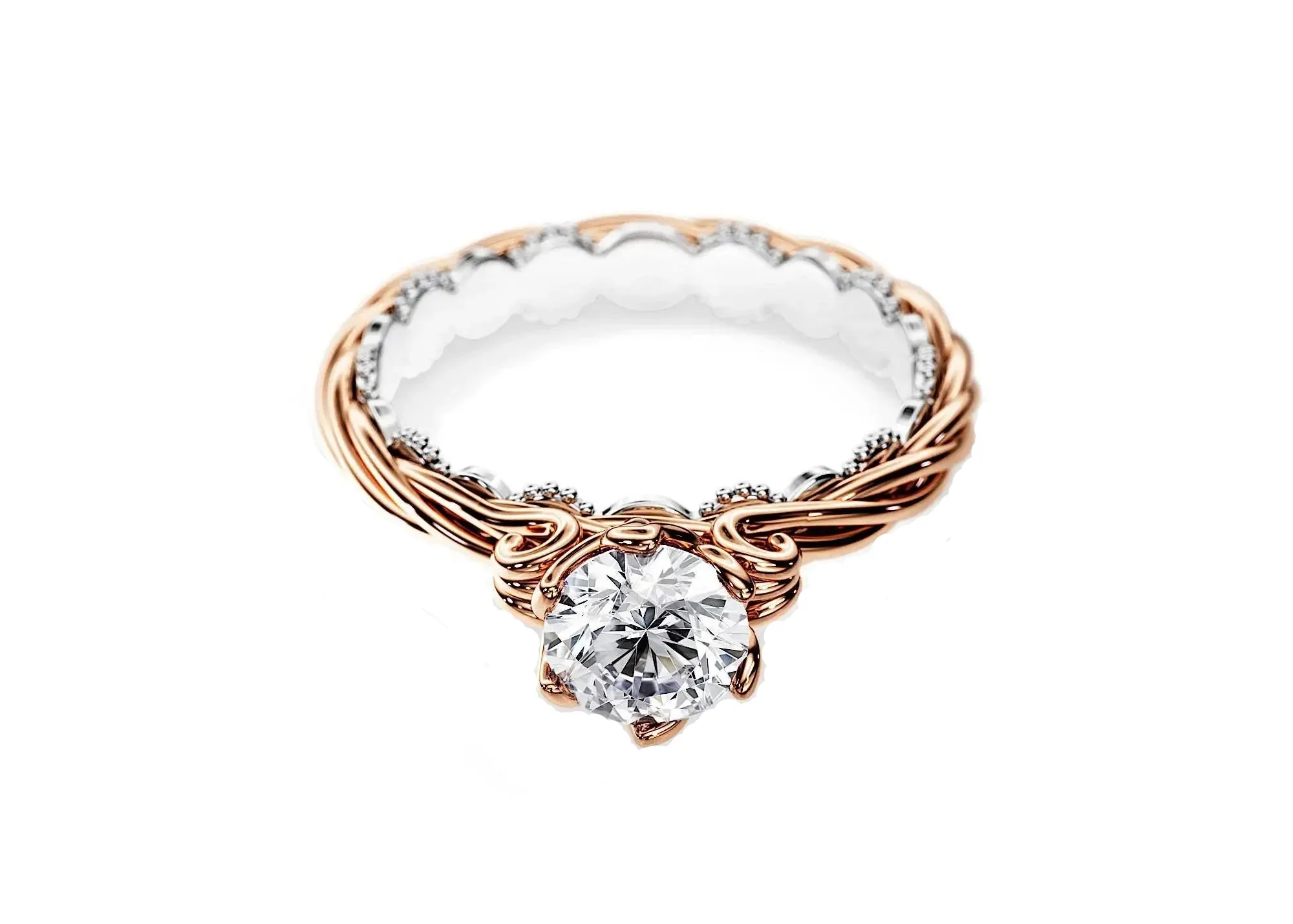 The Round Bespoke Ornate – Masterpiece Two-Tone Filigree Ring - Image 2