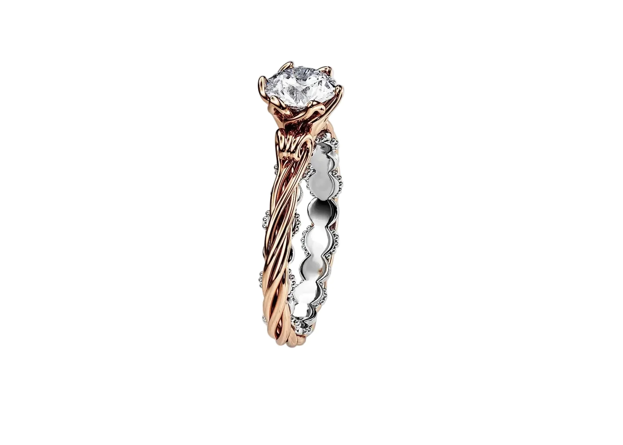 The Round Bespoke Ornate – Masterpiece Two-Tone Filigree Ring - Image 3