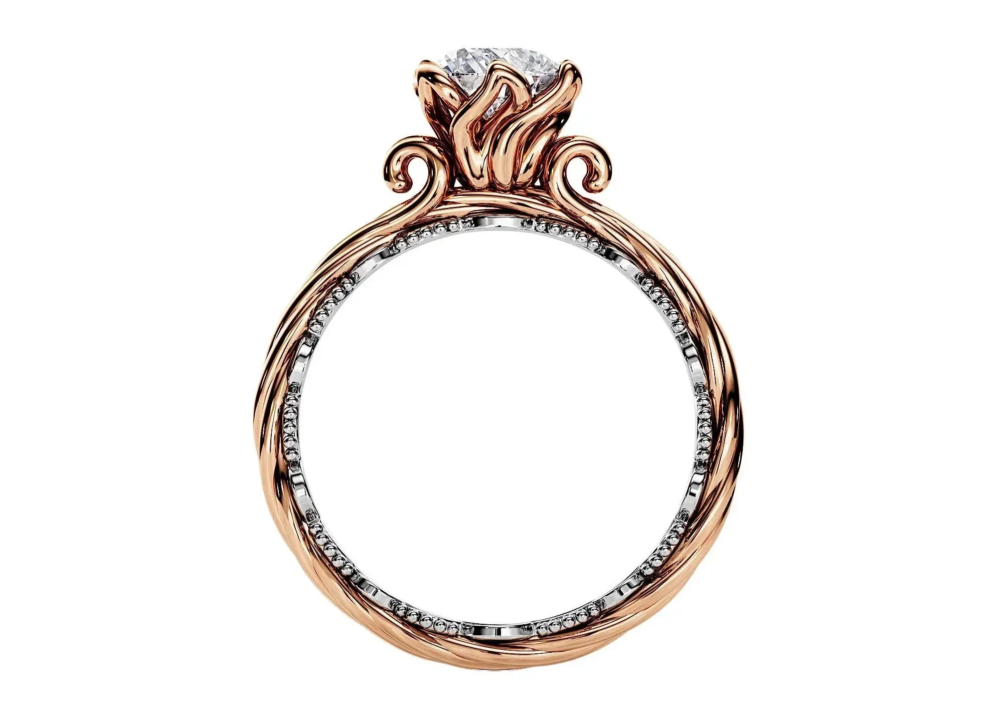 The Round Bespoke Ornate – Masterpiece Two-Tone Filigree Ring - Image 5