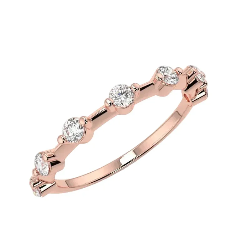 The Round Bubble Half-Eternity – Minimalist Bezel Band - Image 4