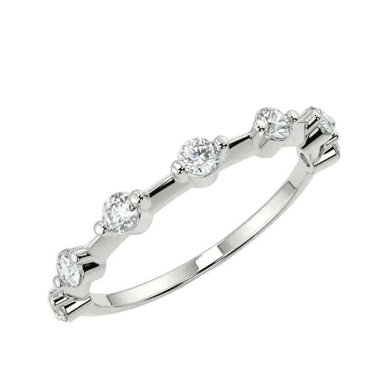 The Round Bubble Half-Eternity – Minimalist Bezel Band - Image 7