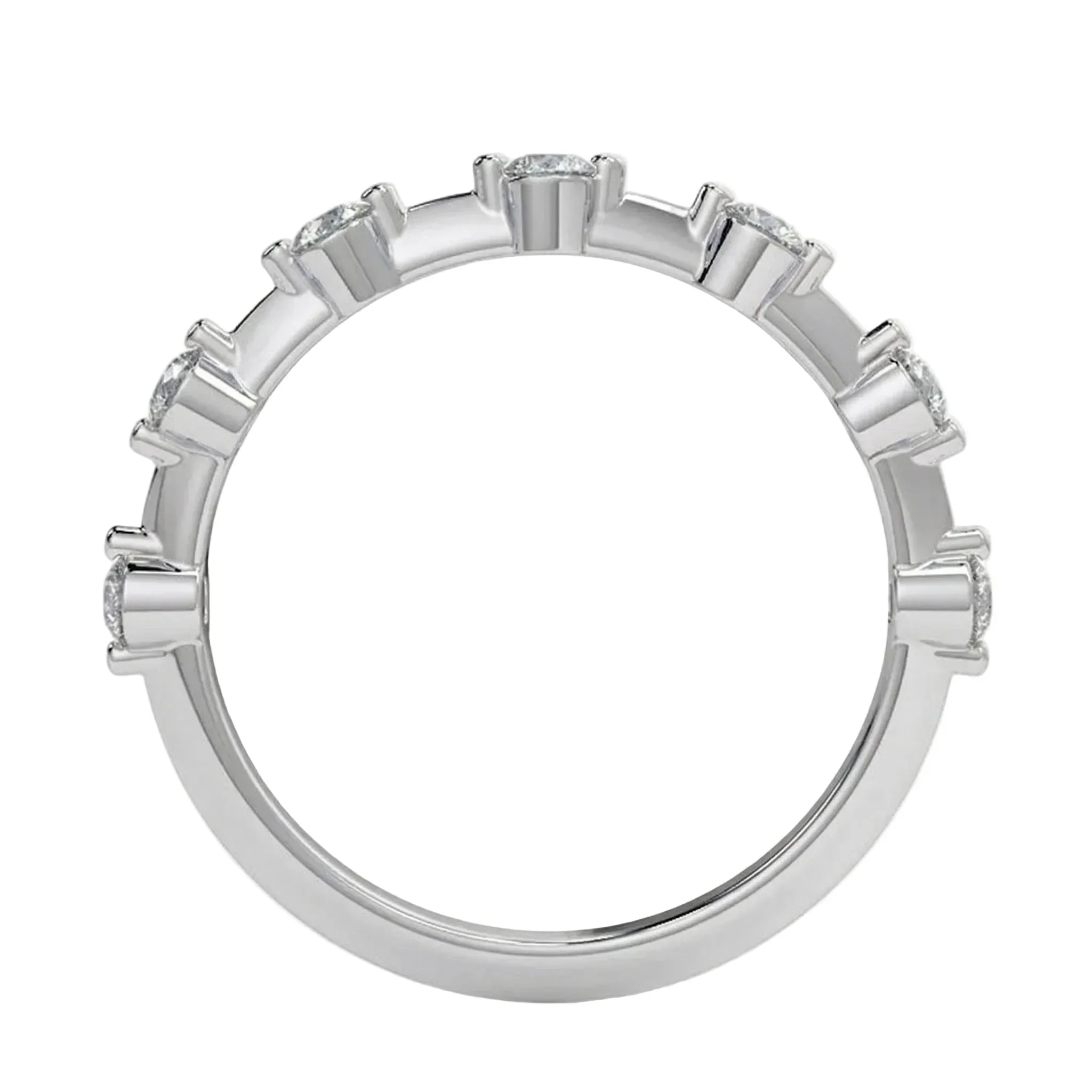 The Round Bubble Half-Eternity – Minimalist Bezel Band - Image 8