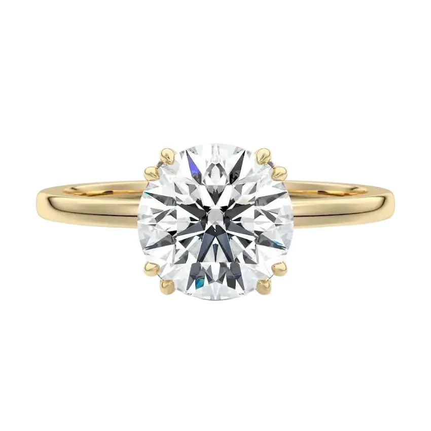 The Round Double Claw Accent – Solitaire with Side Sparkle