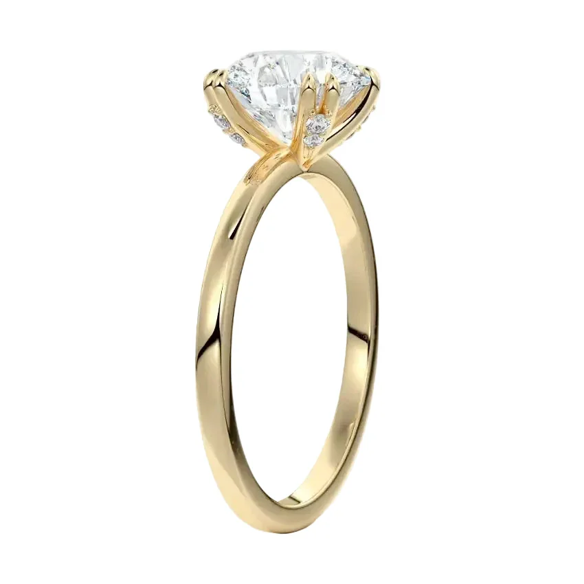 The Round Double Claw Accent – Solitaire with Side Sparkle - Image 2