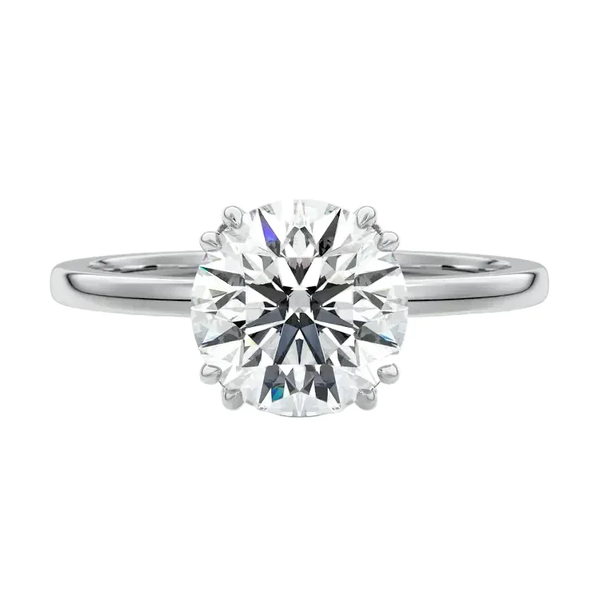 The Round Double Claw Accent – Solitaire with Side Sparkle - Image 4