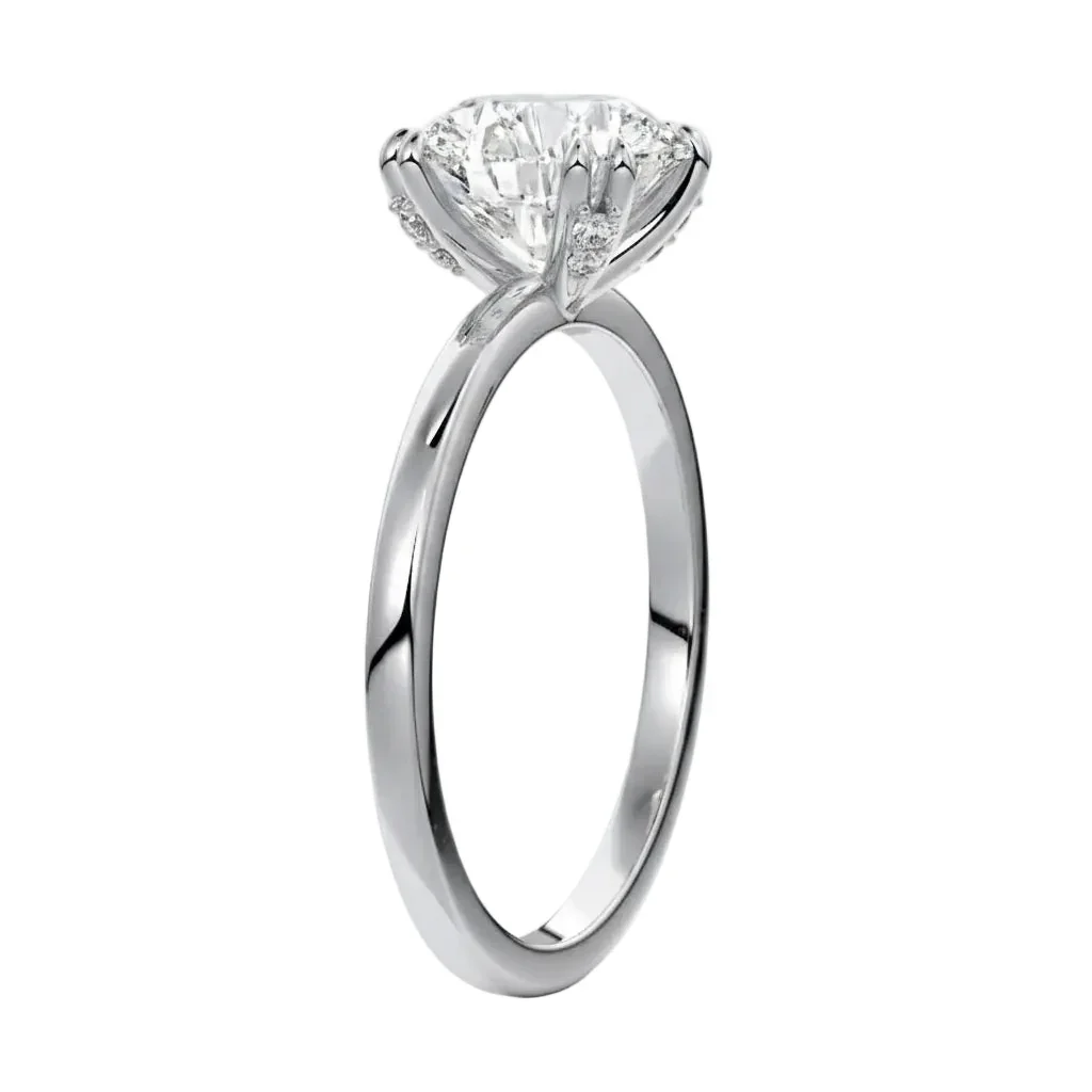 The Round Double Claw Accent – Solitaire with Side Sparkle - Image 5