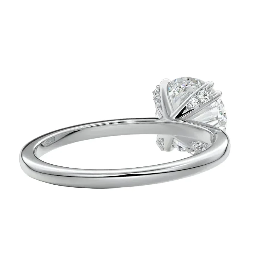 The Round Double Claw Accent – Solitaire with Side Sparkle - Image 6