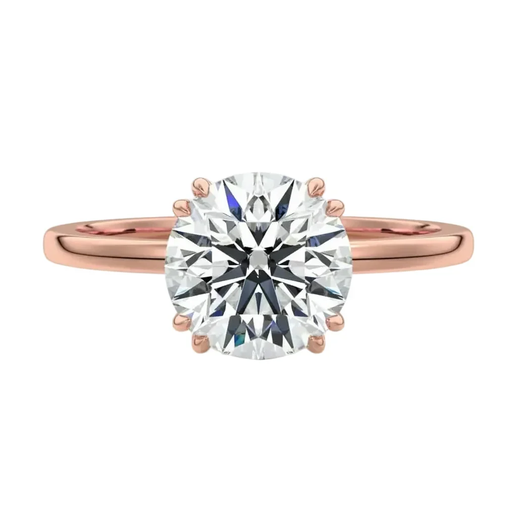 The Round Double Claw Accent – Solitaire with Side Sparkle - Image 7