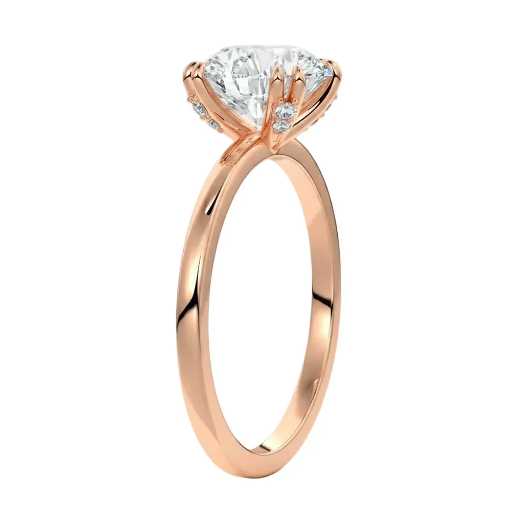 The Round Double Claw Accent – Solitaire with Side Sparkle - Image 8