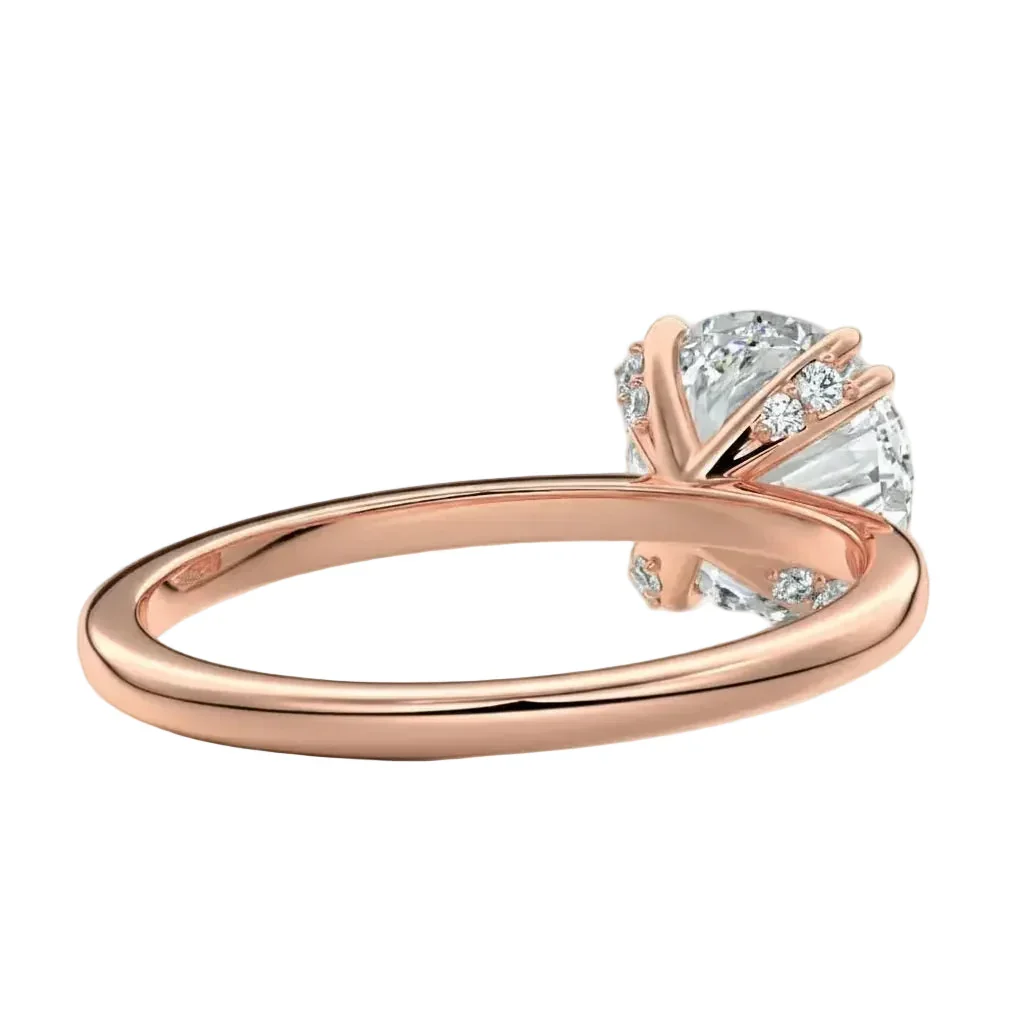 The Round Double Claw Accent – Solitaire with Side Sparkle - Image 9