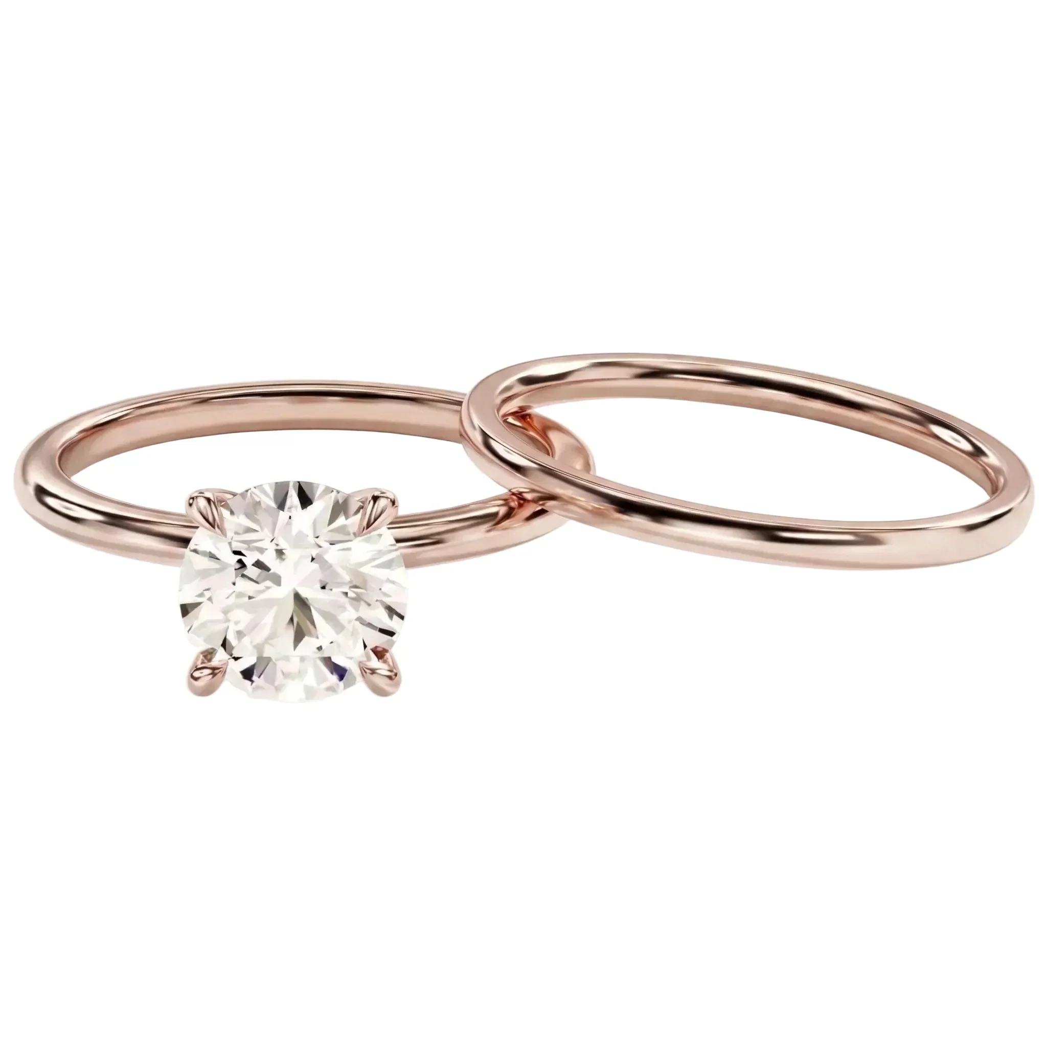 The Round Duo Essence – Minimalist Brilliant Bridal Set - Image 5