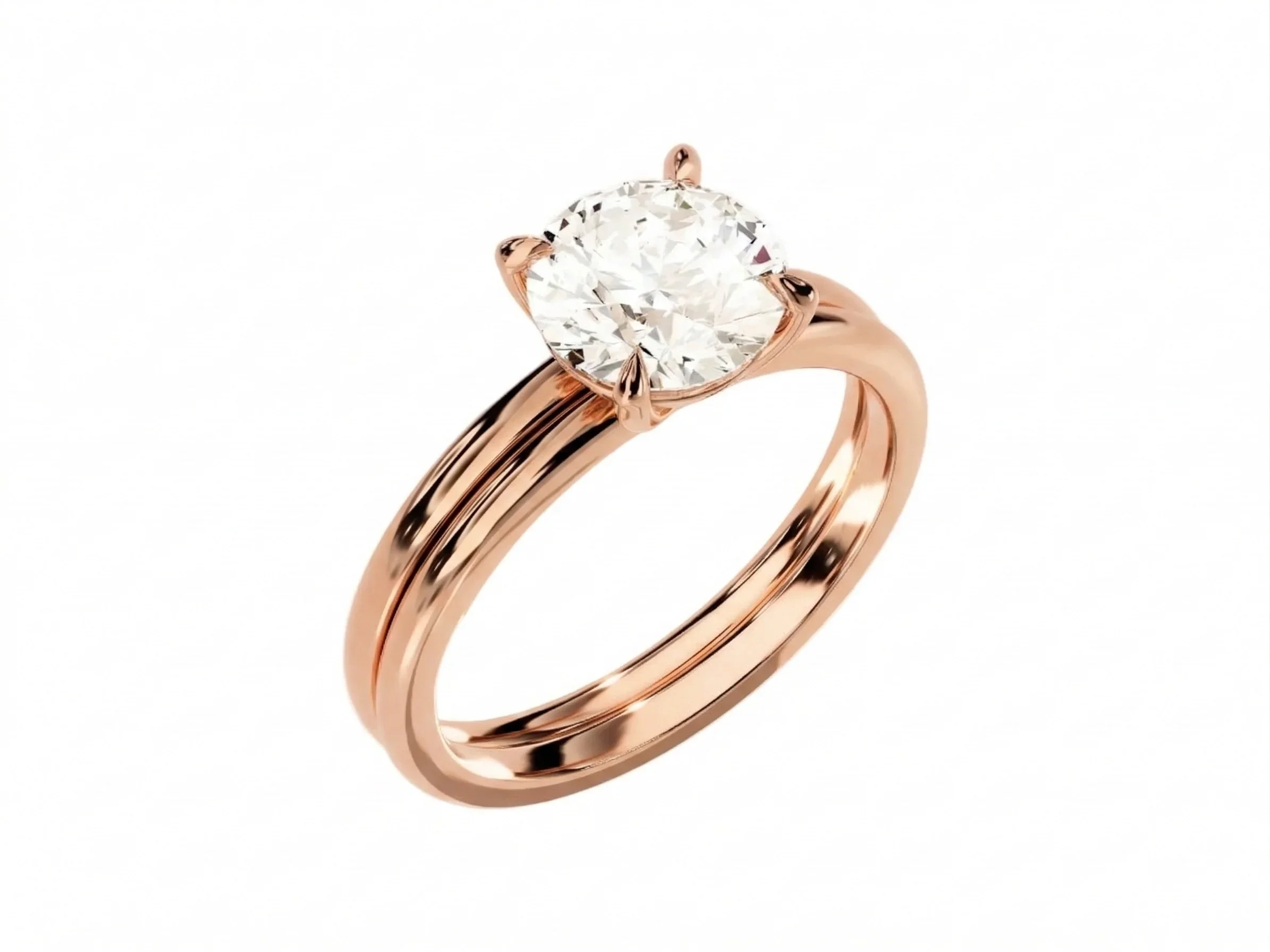 The Round Duo Essence – Minimalist Brilliant Bridal Set - Image 6