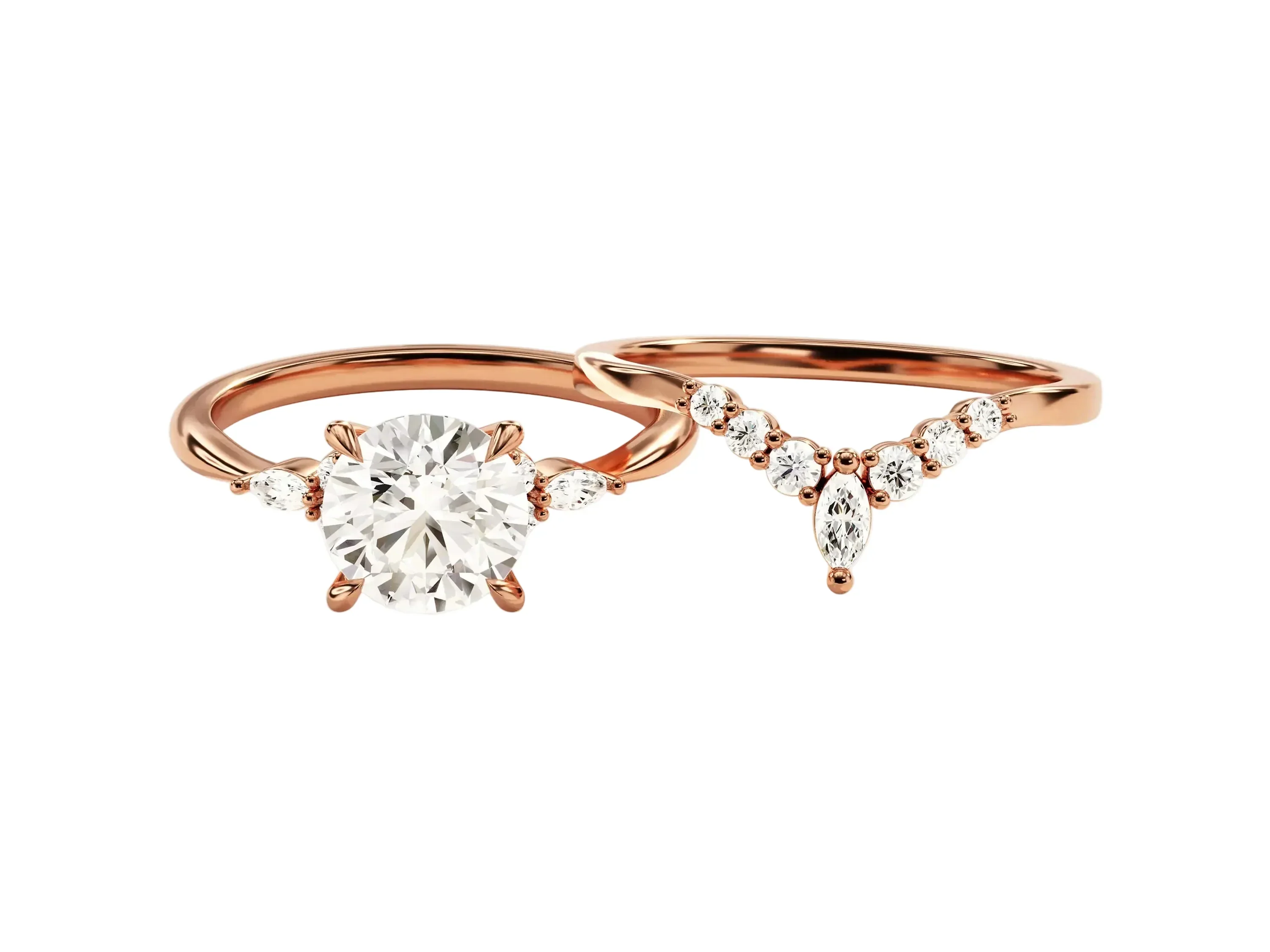 The Round Duo Eternal – Timeless Solitaire Eternity Bridal Set - Image 3
