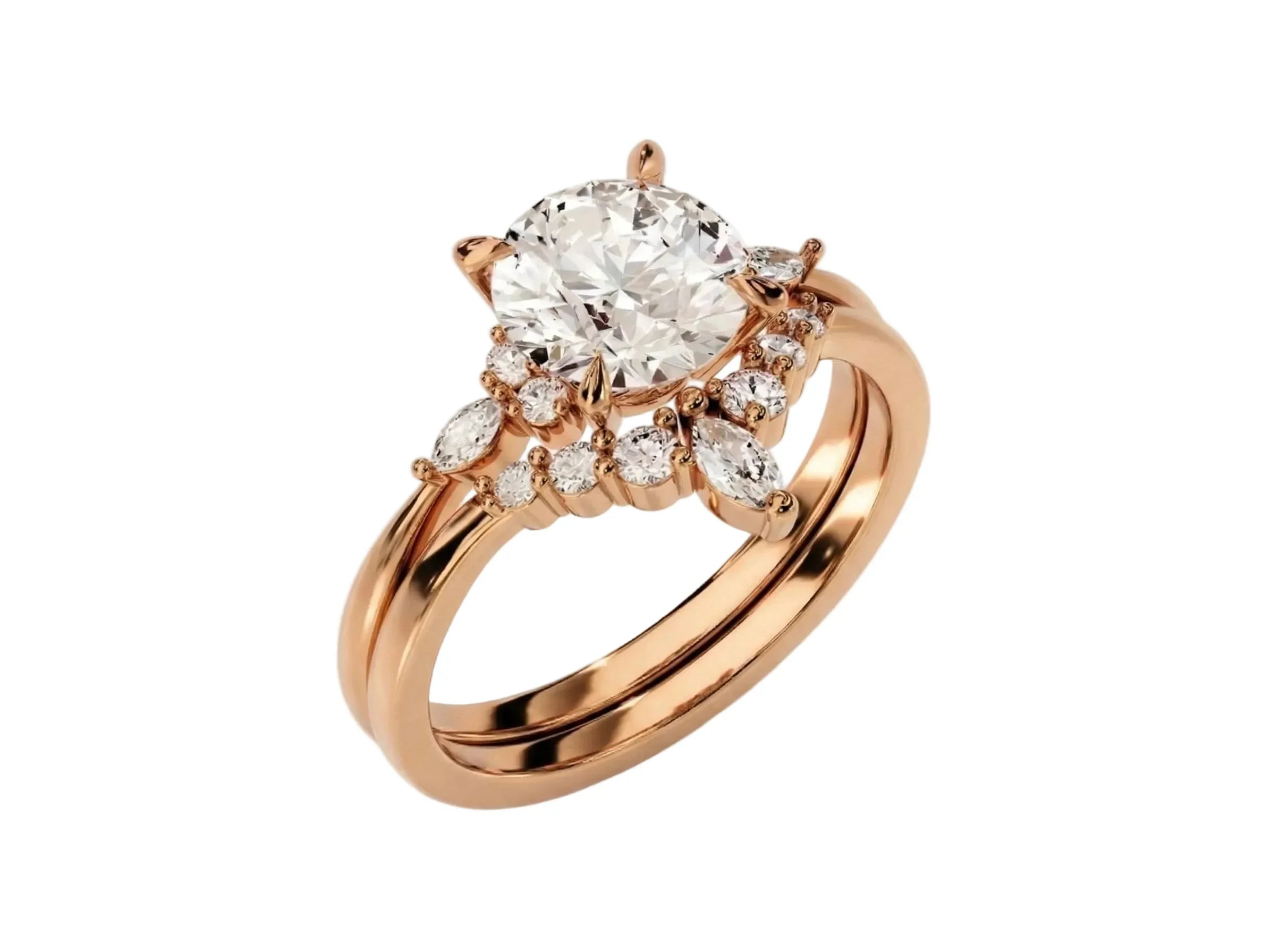 The Round Duo Eternal – Timeless Solitaire Eternity Bridal Set - Image 4