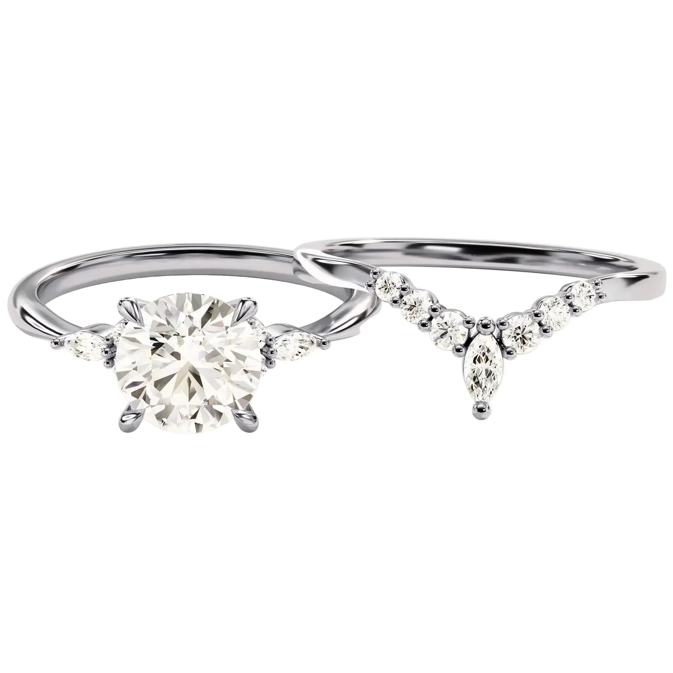 The Round Duo Eternal – Timeless Solitaire Eternity Bridal Set - Image 5
