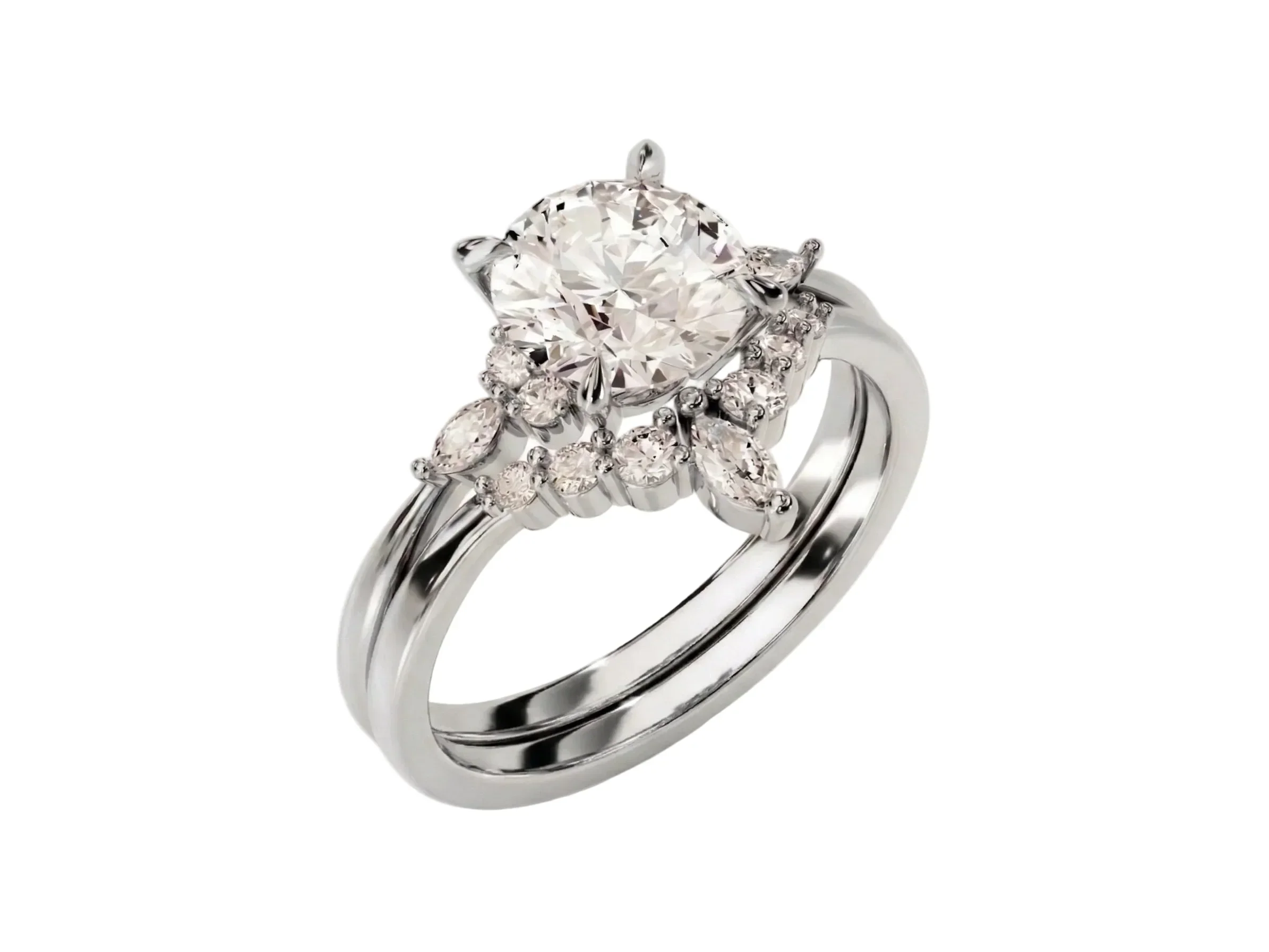 The Round Duo Eternal – Timeless Solitaire Eternity Bridal Set - Image 6