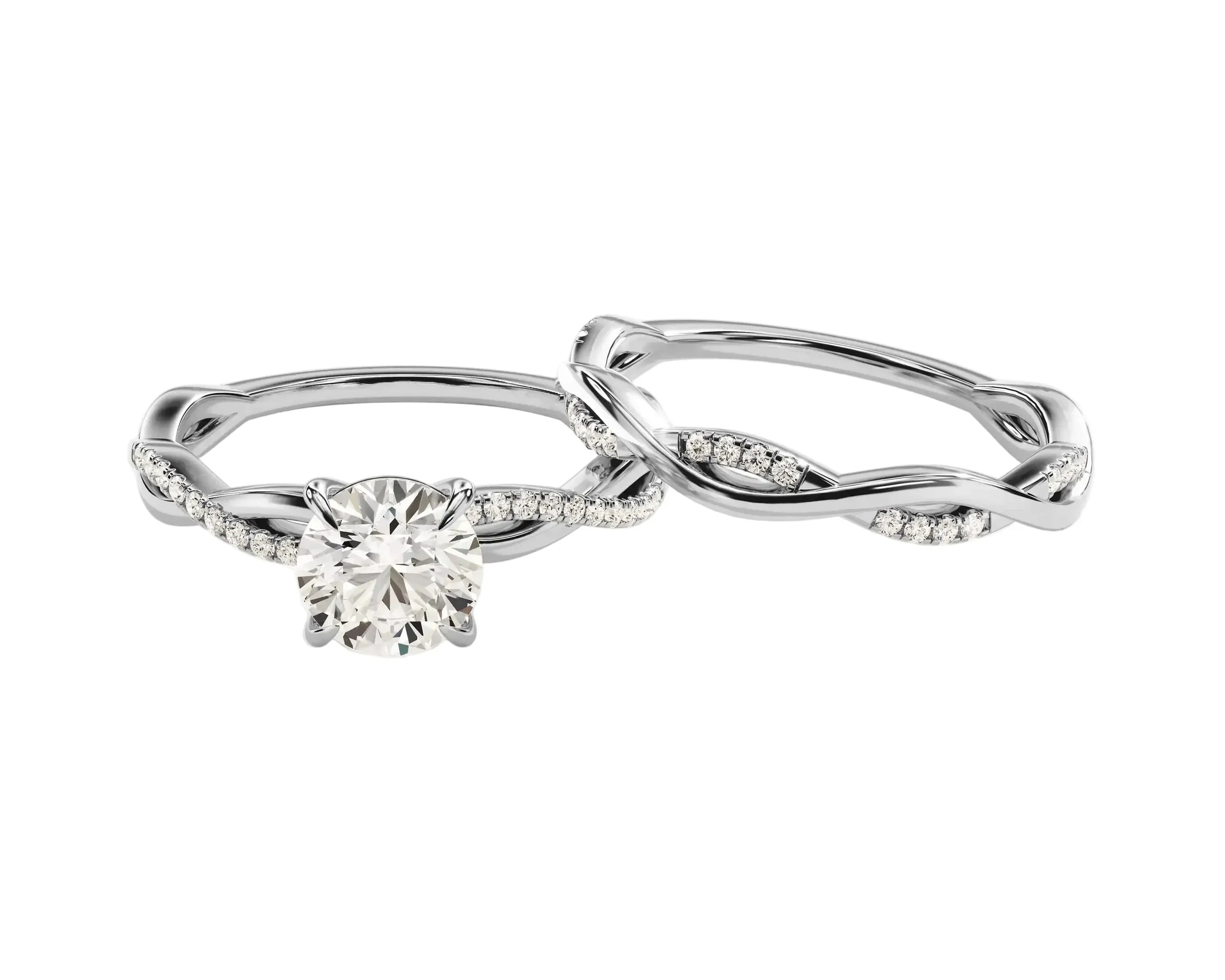 The Round Duo Helix Wrap – Infinite Radiance Bridal Set - Image 3