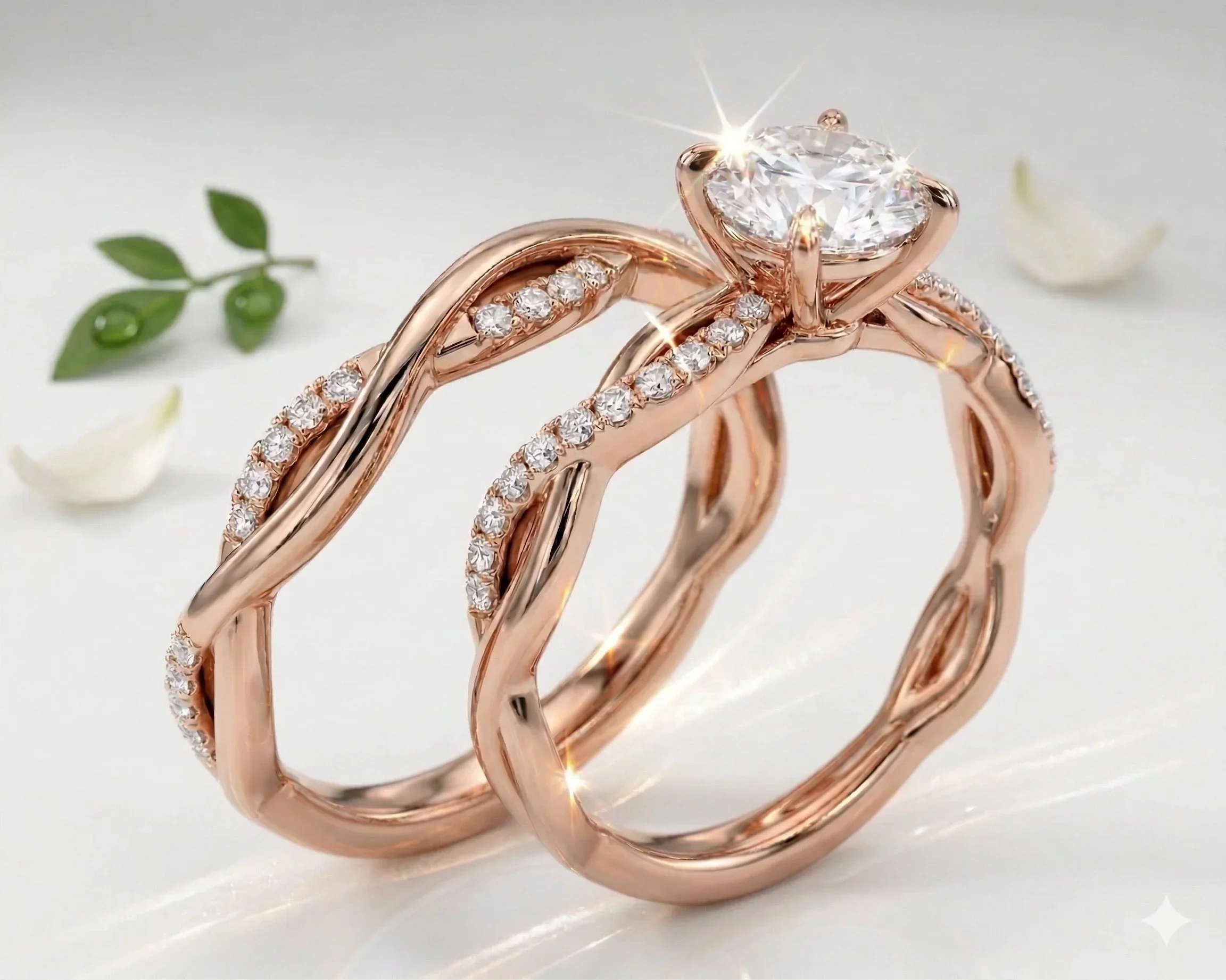 The Round Duo Helix Wrap – Infinite Radiance Bridal Set - Image 6