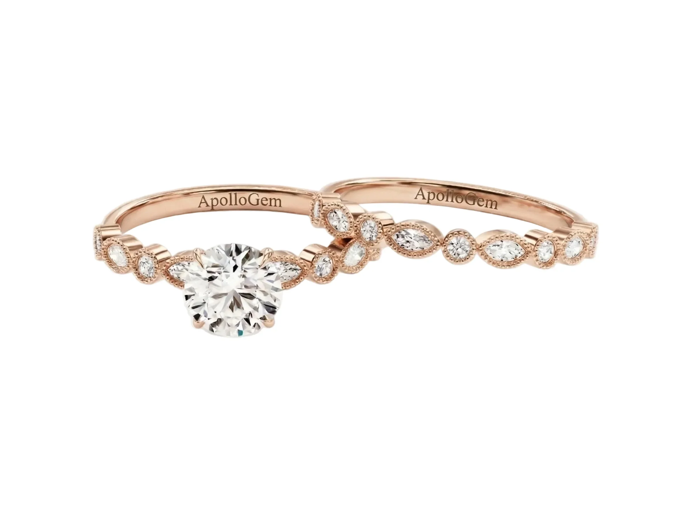 The Round Duo Heritage – Timeless Solitaire Eternity Bridal Set - Image 5