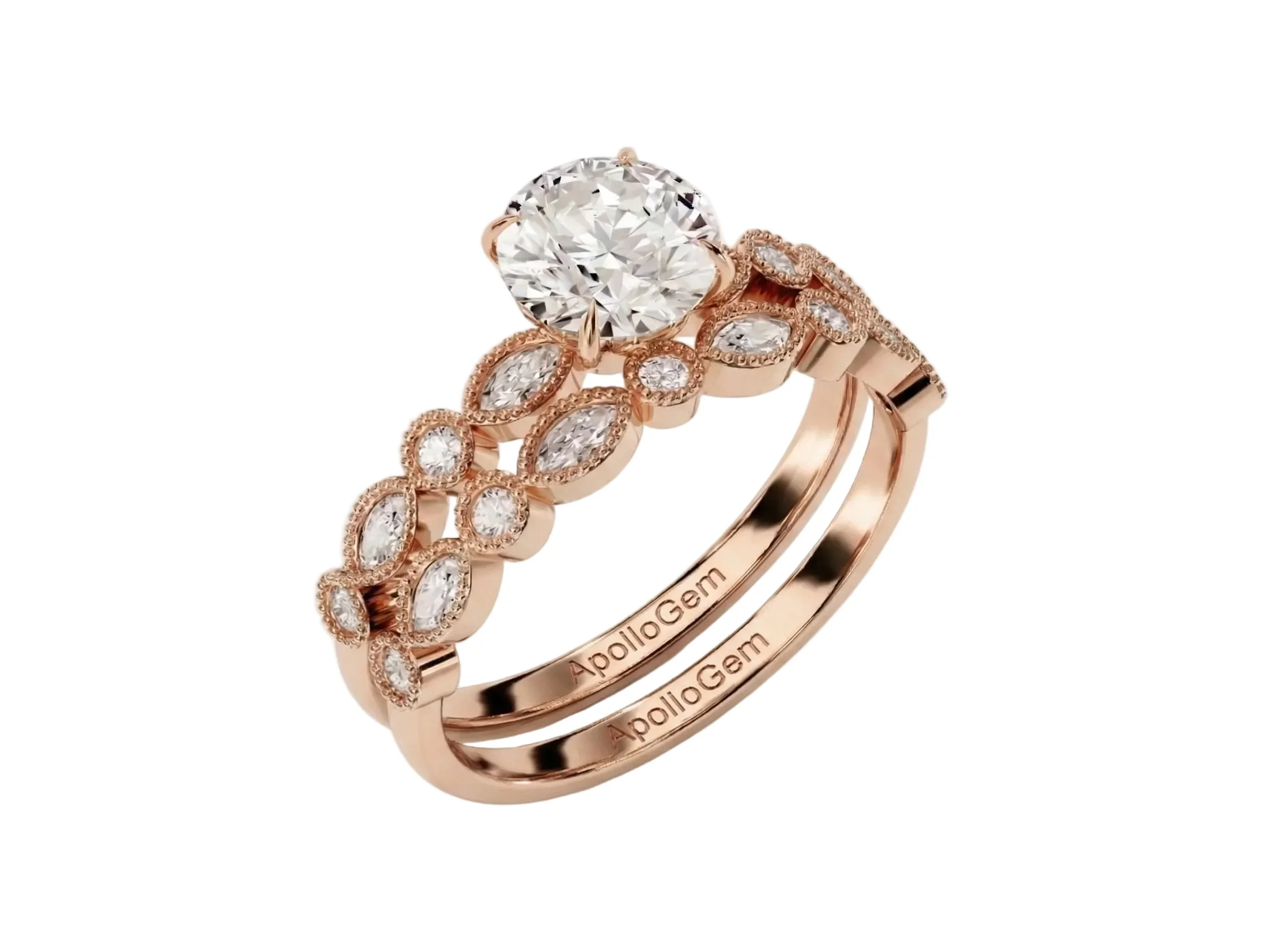 The Round Duo Heritage – Timeless Solitaire Eternity Bridal Set - Image 6