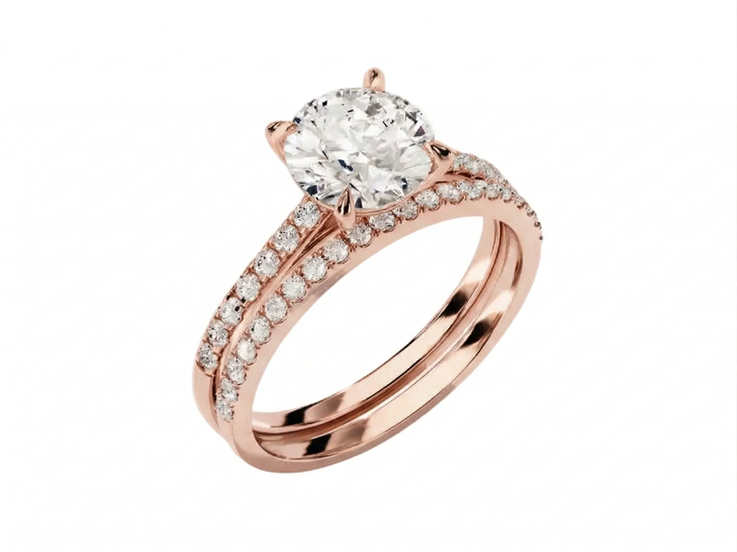 The Round Duo Pavé – Radiant Intertwined Bridal Set - Image 5