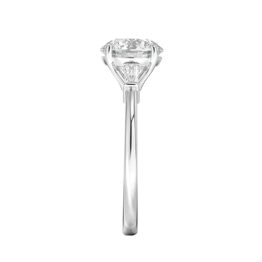 The Round Grandeur Three-Stone – Timeless Brilliant Baguette Ring - Image 4
