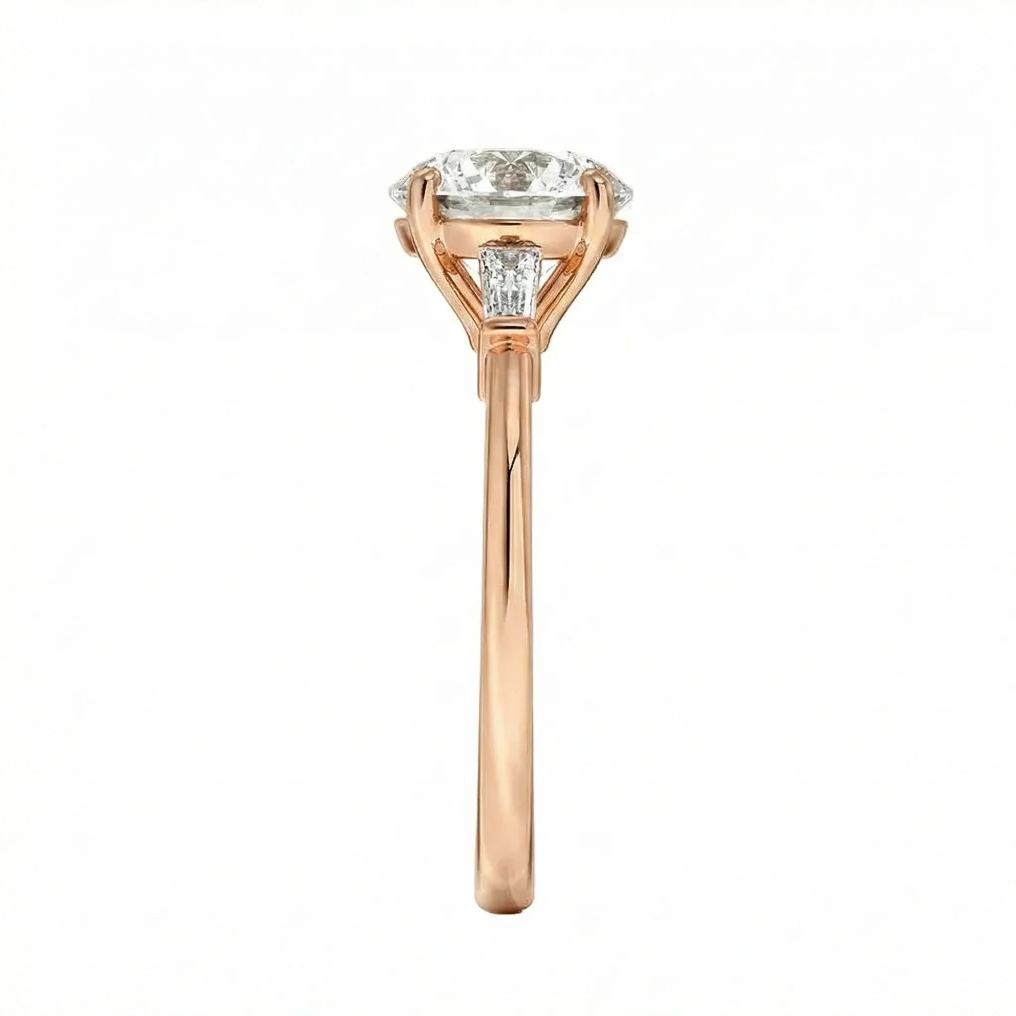 The Round Grandeur Three-Stone – Timeless Brilliant Baguette Ring - Image 7