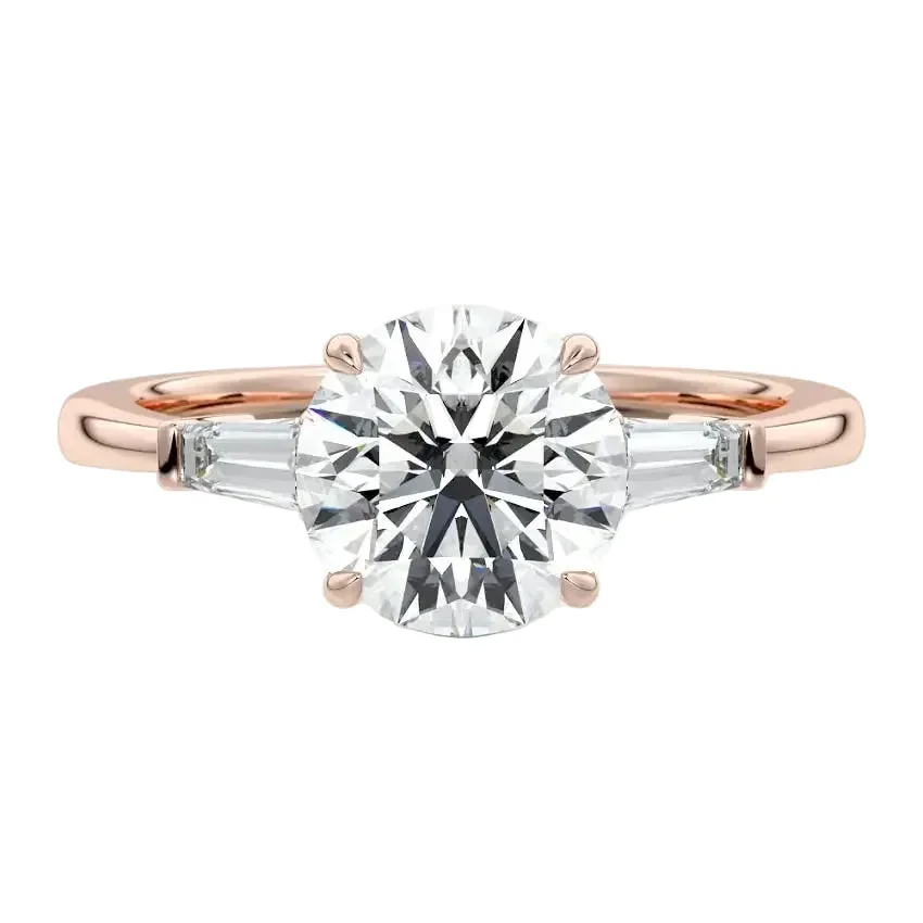 The Round Grandeur Three-Stone – Timeless Brilliant Baguette Ring - Image 4