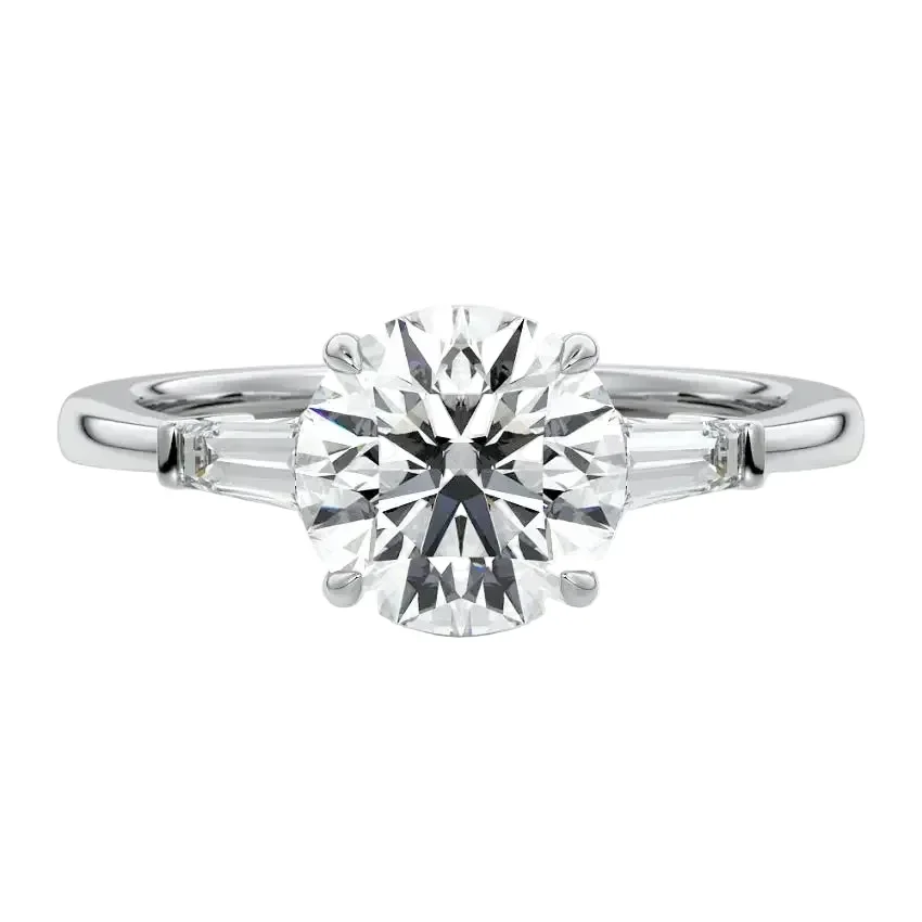The Round Grandeur Three-Stone – Timeless Brilliant Baguette Ring - Image 6