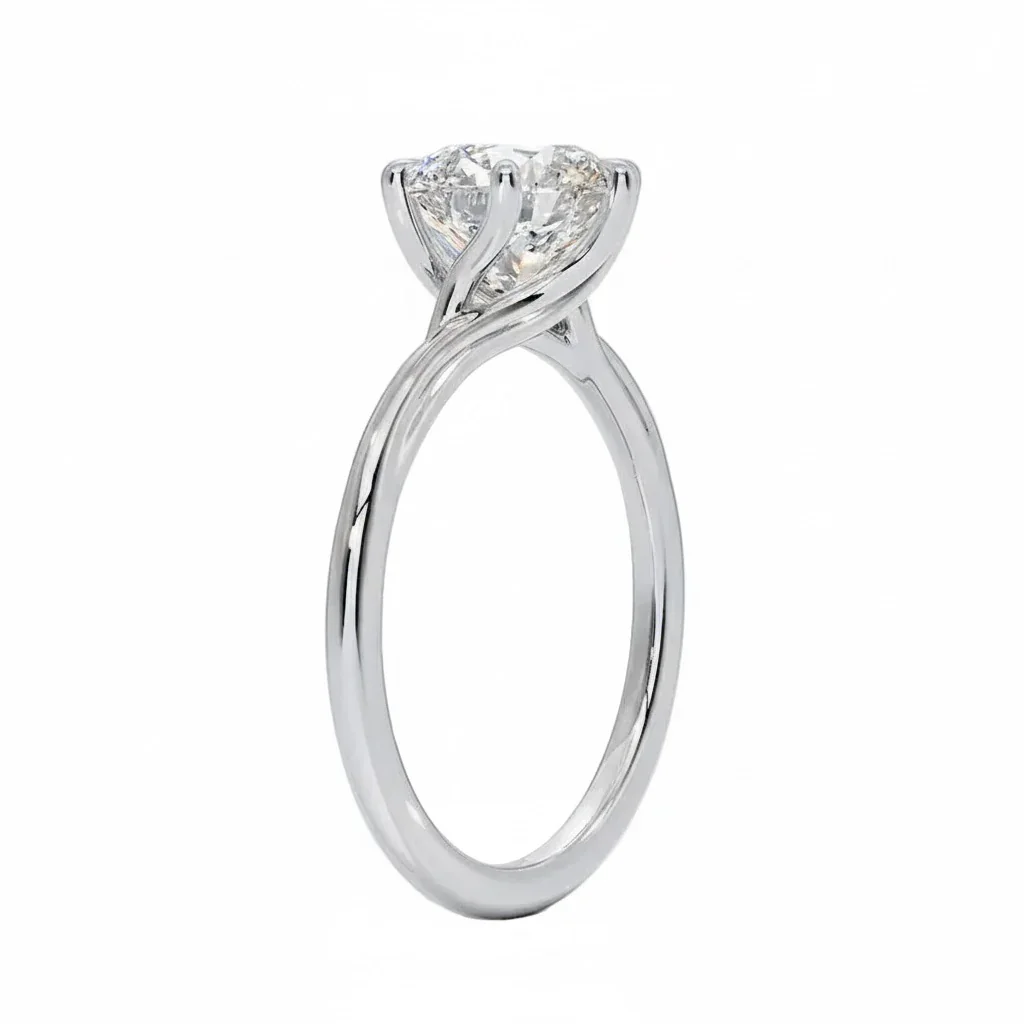 The Round Infinity – Sparkling Twisted Vine Ring - Image 8