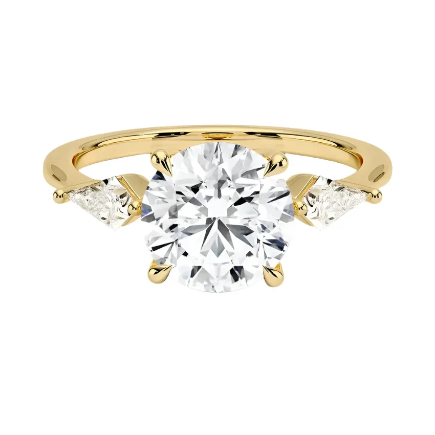 The Round Kite Trinity – Modern Brilliant Geometric Ring