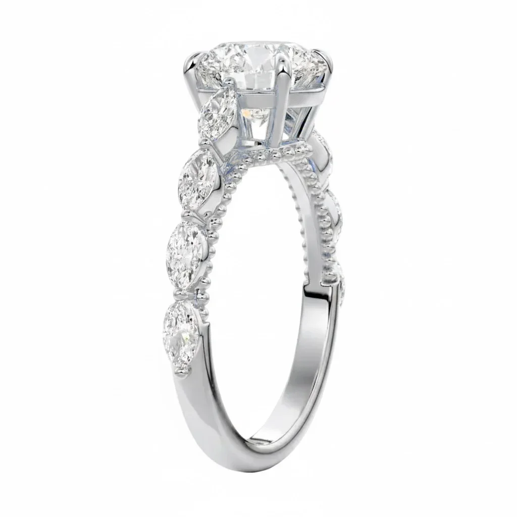 The Round Marquise Cluster – Nature-Inspired Stellar Ring - Image 7