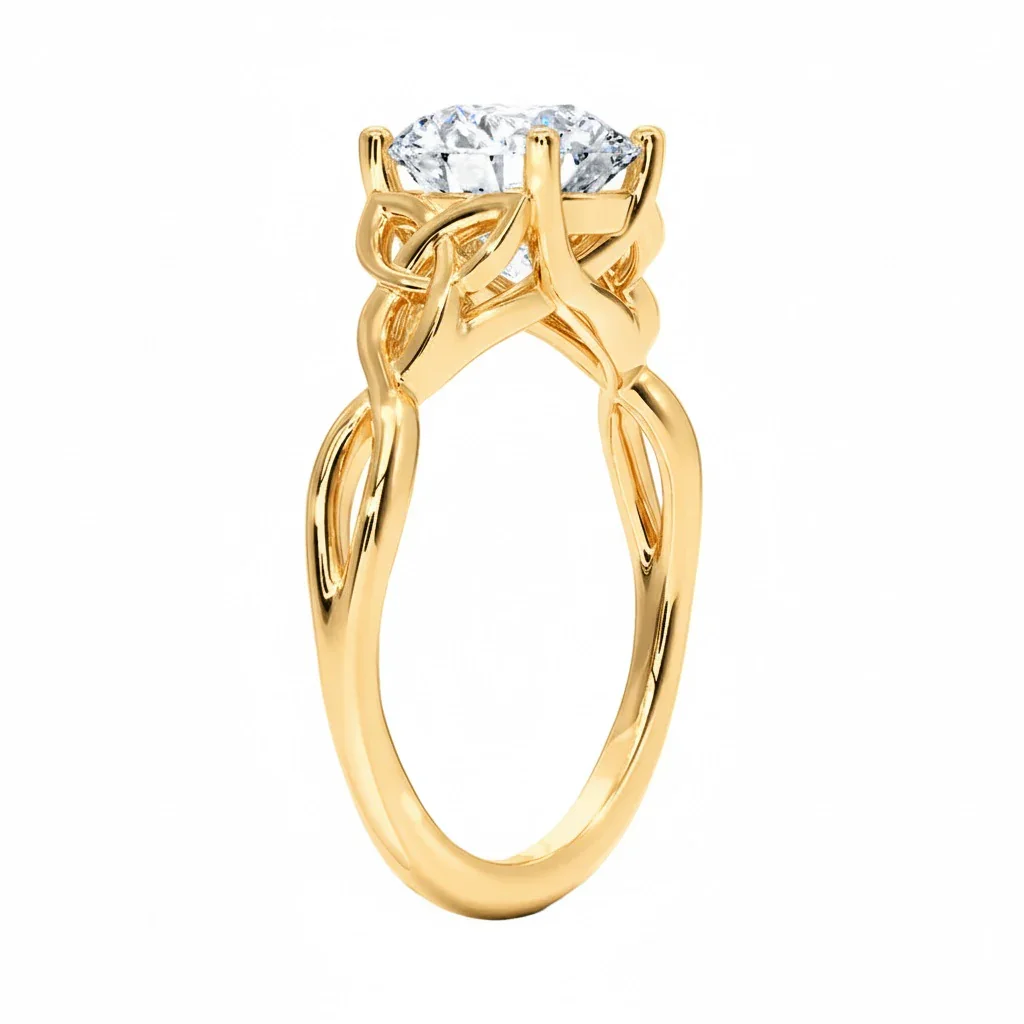 The Round Ornate Infinity – Intertwined Celtic-Style Solitaire - Image 2