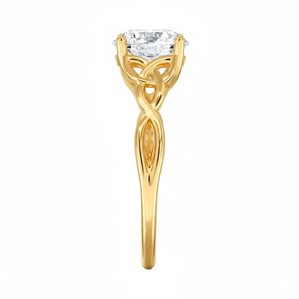 The Round Ornate Infinity – Intertwined Celtic-Style Solitaire - Image 3