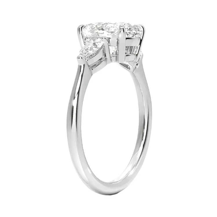 The Round Pear Trinity – Brilliant Teardrop Accent Ring - Image 5