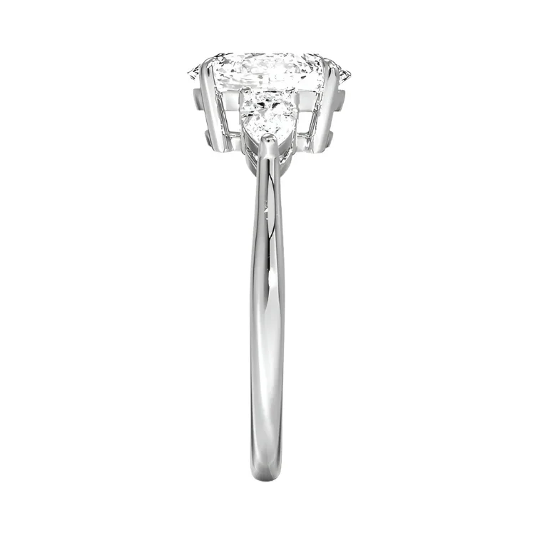 The Round Pear Trinity – Brilliant Teardrop Accent Ring - Image 6