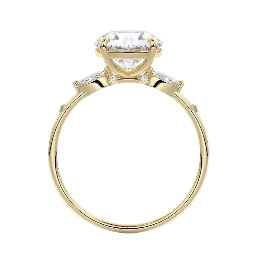 The Round Petal Harmony – Nature-Inspired Trilogy Ring - Image 3