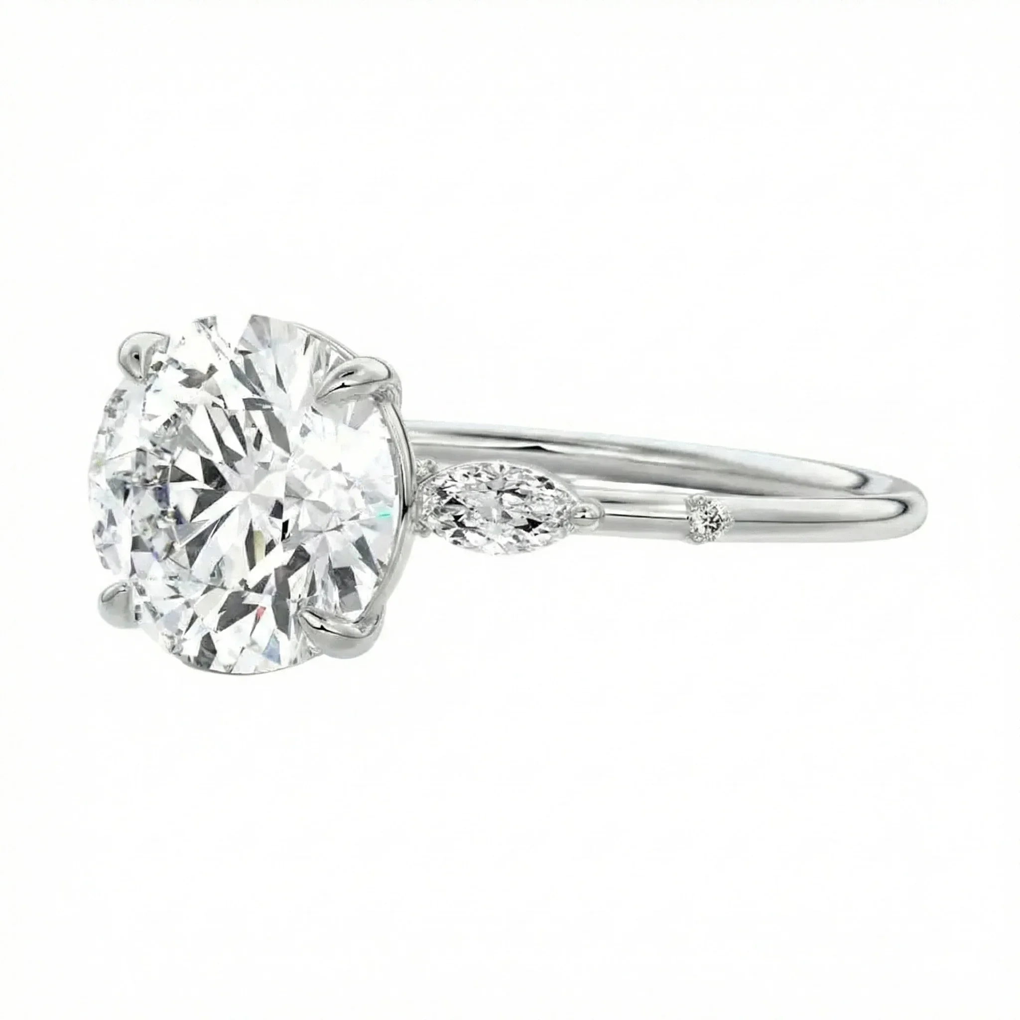The Round Petal Harmony – Nature-Inspired Trilogy Ring - Image 5
