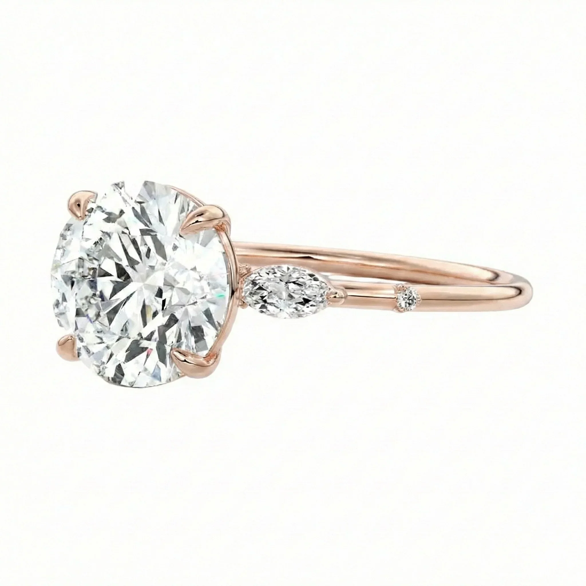 The Round Petal Harmony – Nature-Inspired Trilogy Ring - Image 7