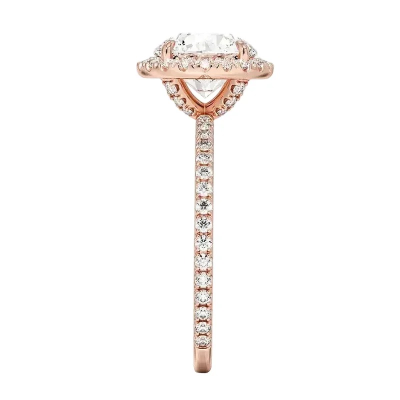 The Round Royal – Halo Pavé Moissanite Engagement Ring - Image 5