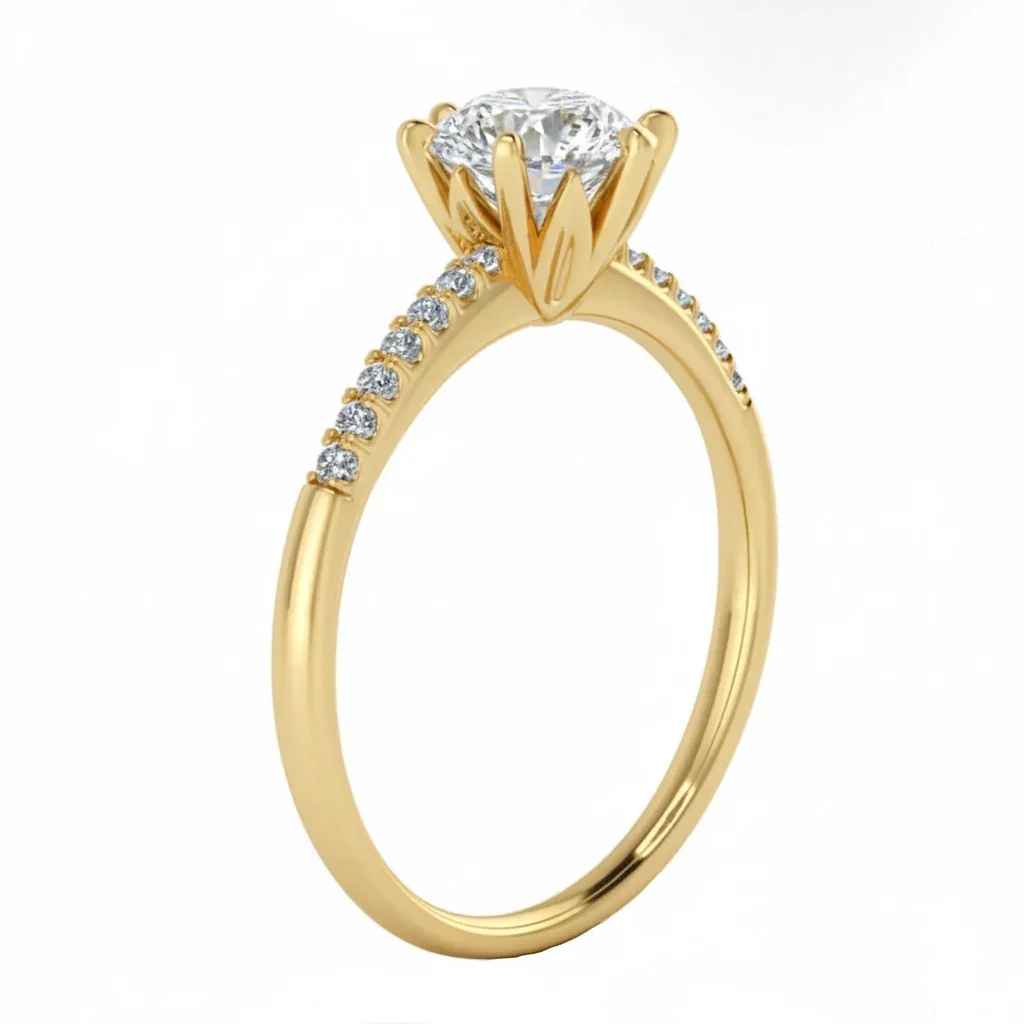 The Round Six-Prong Pavé – Majestic Crown Band - Image 2