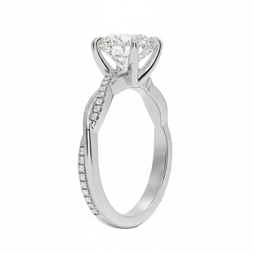 The Round Solo Vine – Asymmetrical Cat-Claw Twist Ring - Image 8