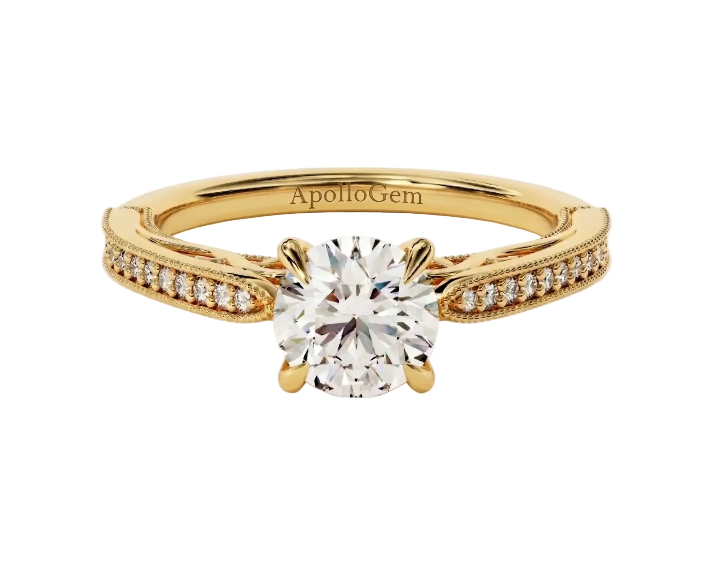The Round Stacking Cathedral – Cat-Claw Pavé Band