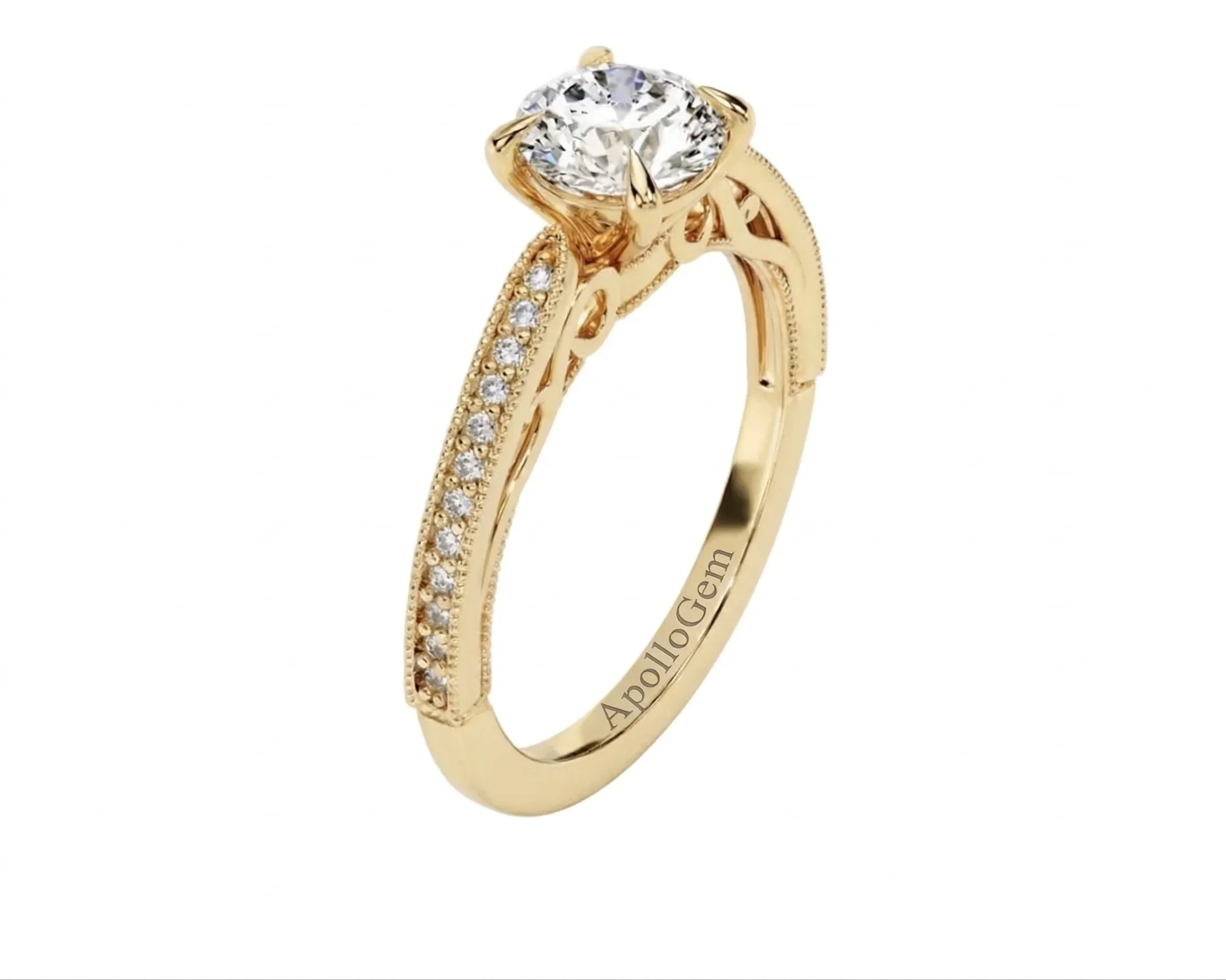 The Round Stacking Cathedral – Cat-Claw Pavé Band - Image 2