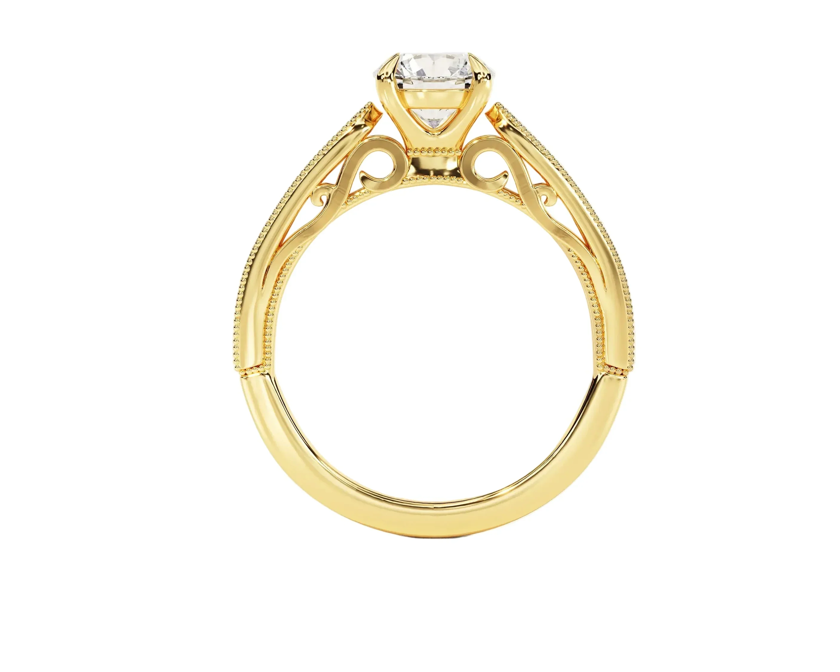 The Round Stacking Cathedral – Cat-Claw Pavé Band - Image 3