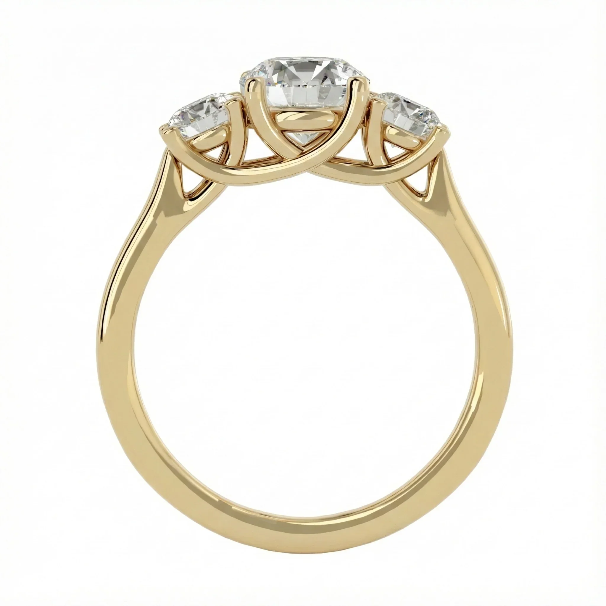 The Round Trellis Trilogy – Symbolic Brilliant Three-Stone Ring - Image 3